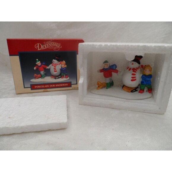 Lemax Dickensvale Our Snowman Porcelain Figurine 1993 Christmas Village - Picture 2 of 10